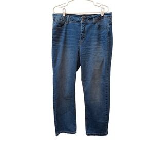 Curve Appeal Women's Off-Duty Straight Leg Jeans Size 16 Blue Denim‎